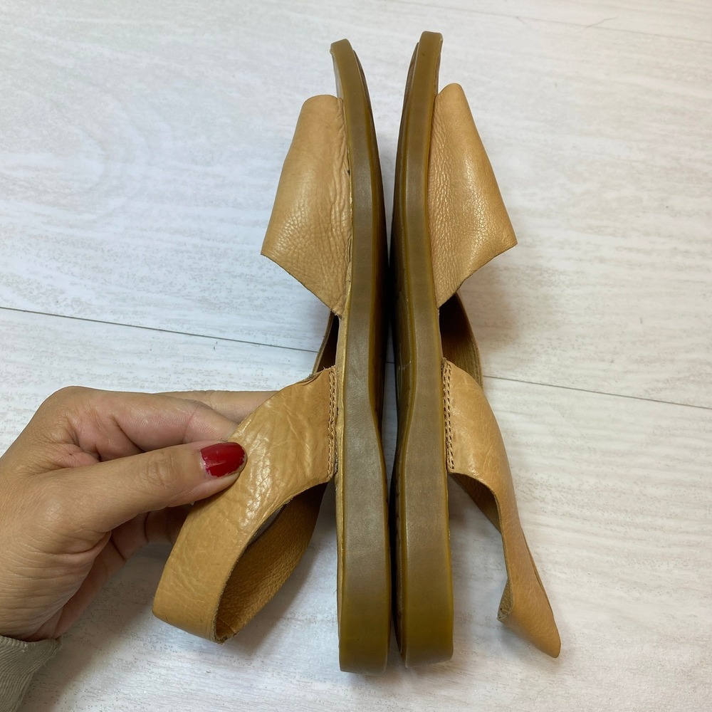 Born Womens Size 6 M Inlet Slingback Sandals Flat Open Toe Tan Leather - Picture 3 of 8